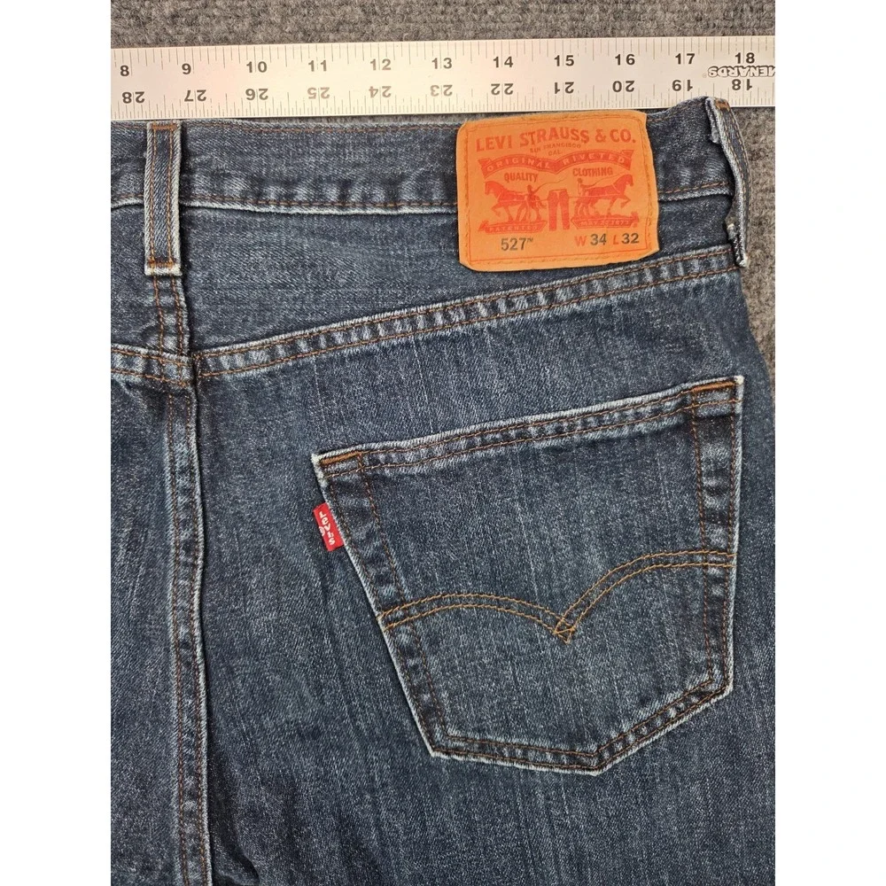 Levis 527 Jeans Mens 34x32 Blue Slim Boot Cut